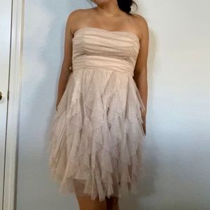 Juniors gold cocktail dress